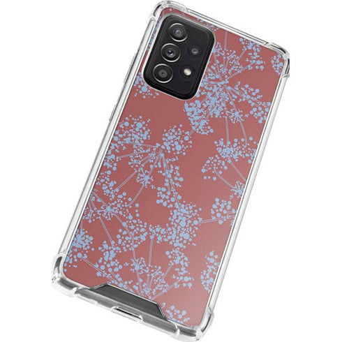 Airy Blue Floral Galaxy A72 5G Clear Case